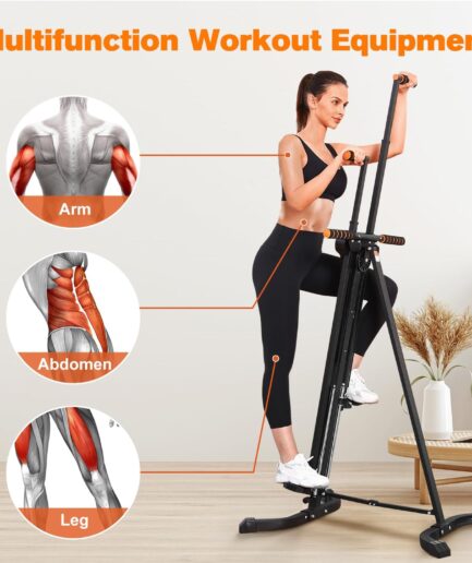 Space-Saving Cardio Climber: 4 Metal Rails, Easy Assembly